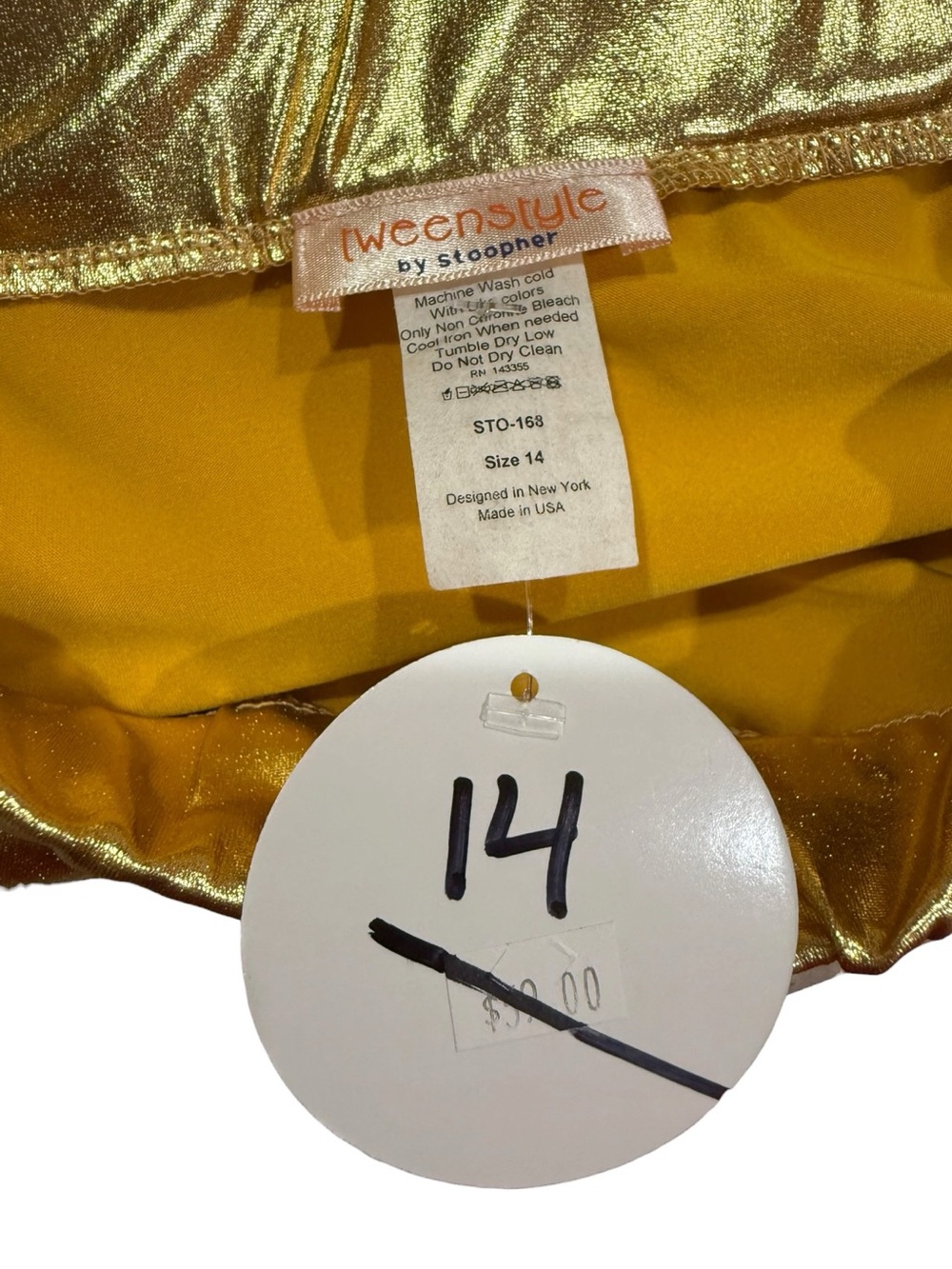 Tweenstyle by Stoopher Gold Metallic Tiered Ruffle Skirt Girls Sizes 12 & 14 NWT - Picture 8 of 8